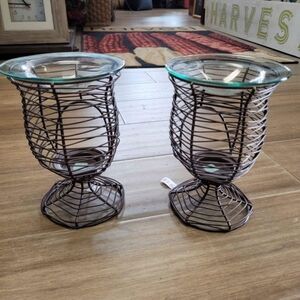 Partytile Rustic‎ French Collection Rustic Wire Tea Light Holders 6.5 In